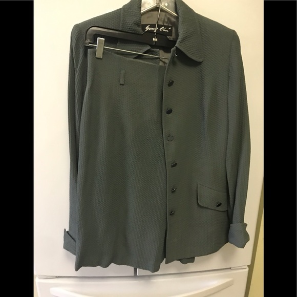 SUNNY CHOI Vintage Blazer Jacket & Pencil Skirt Suite Minimalist Neutral 8 - Picture 3 of 7